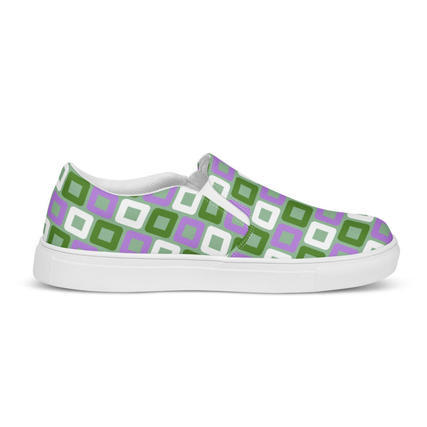 Genderqueer Pride Casual Green Slip-On Shoes