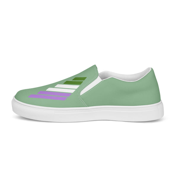 Genderqueer Pride Modern Green Slip-On Shoes