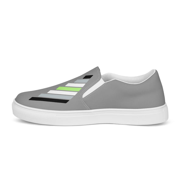 Agender Pride Modern Gray Slip-On Shoes