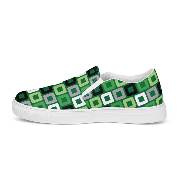 Aromantic Pride Casual Green Slip-On Shoes