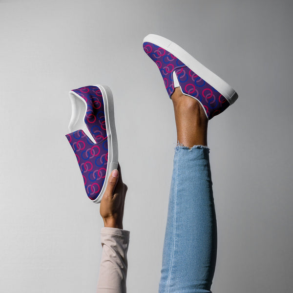 Bisexual Classic Purple Slip-On Shoes