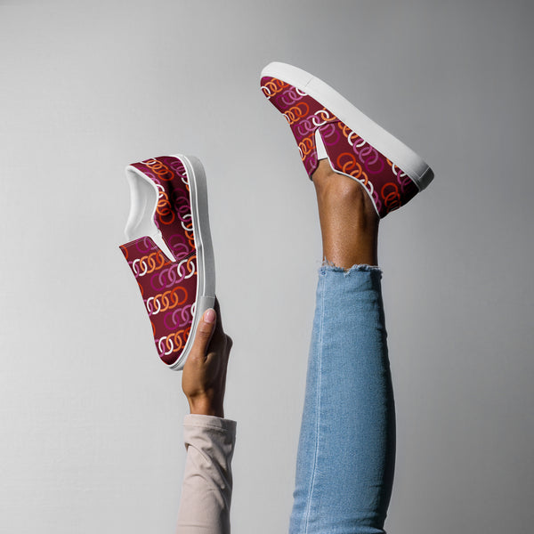 Lesbian Pride Classic Burgundy Slip-On Shoes