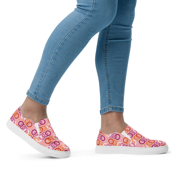 Lesbian Pride Classic Pink Slip-On Shoes