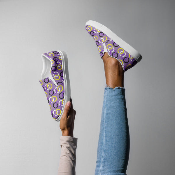 Non-Binary Pride Classic Purple Slip-On Shoes