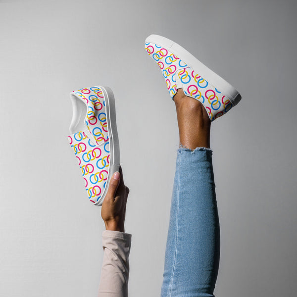 Pansexual Pride Classic White Slip-On Shoes