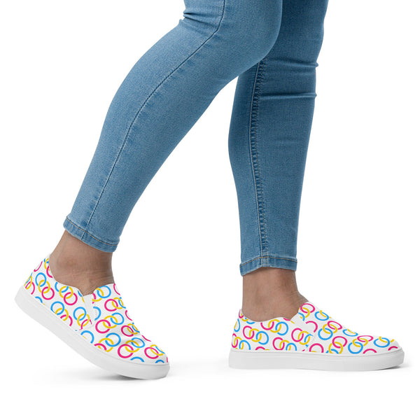 Pansexual Pride Classic White Slip-On Shoes