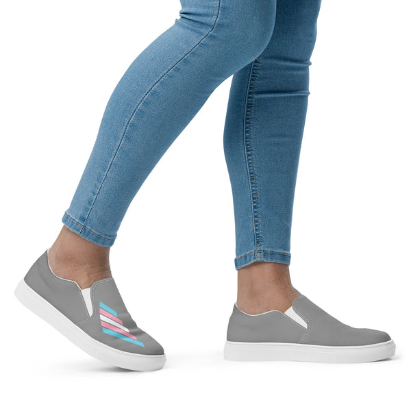 Transgender Pride Modern Gray Slip-On Shoes