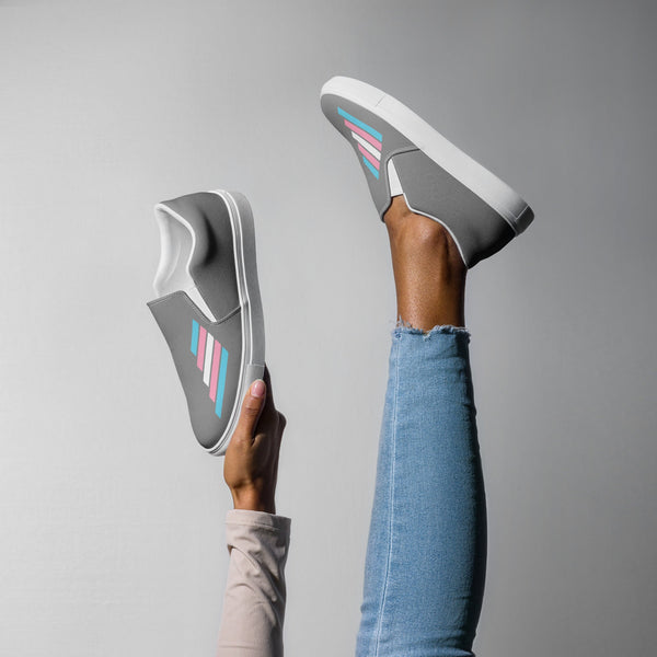 Transgender Pride Modern Gray Slip-On Shoes