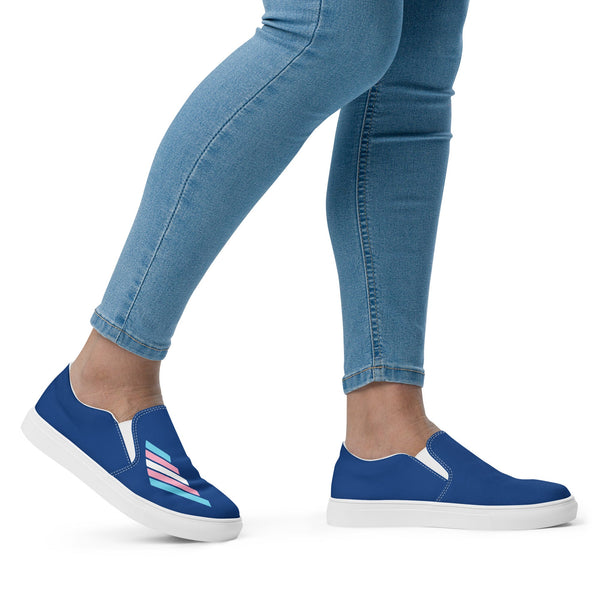 Transgender Pride Modern Navy Slip-On Shoes