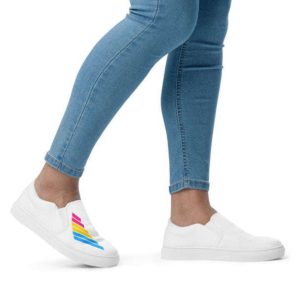 Pansexual Pride Modern White Slip-On Shoes