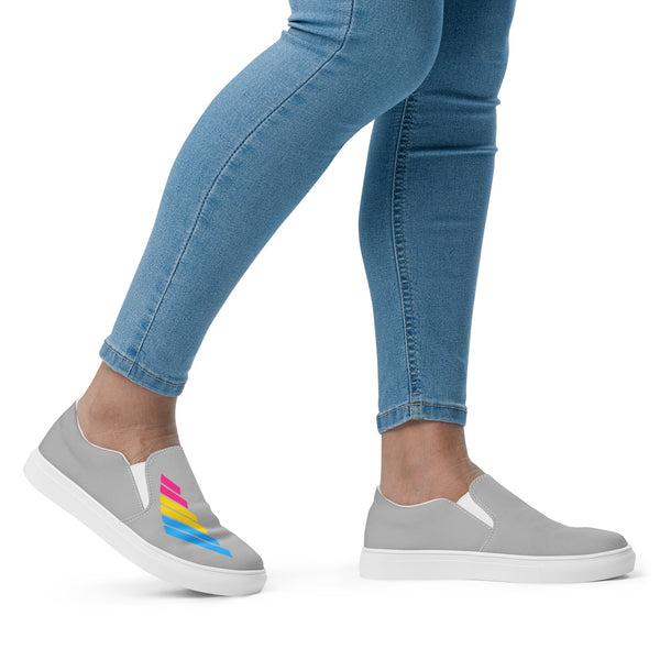 Pansexual Pride Modern Gray Slip-On Shoes