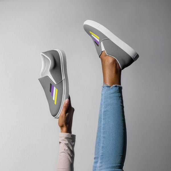 Non-Binary Pride Modern Gray Slip-On Shoes