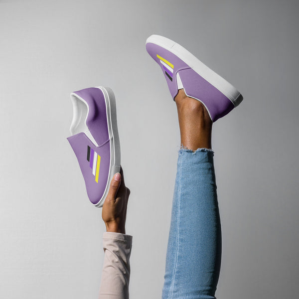 Non-Binary Pride Modern Purple Slip-On Shoes