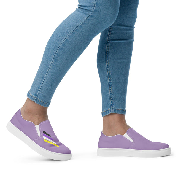 Non-Binary Pride Modern Purple Slip-On Shoes