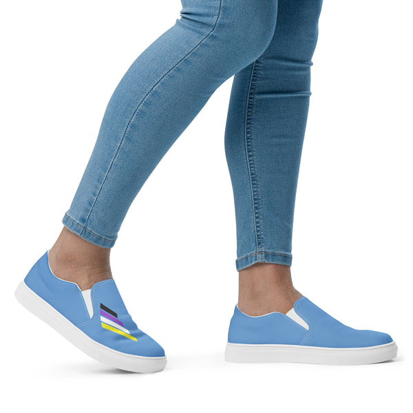 Non-Binary Pride Modern Blue Slip-On Shoes