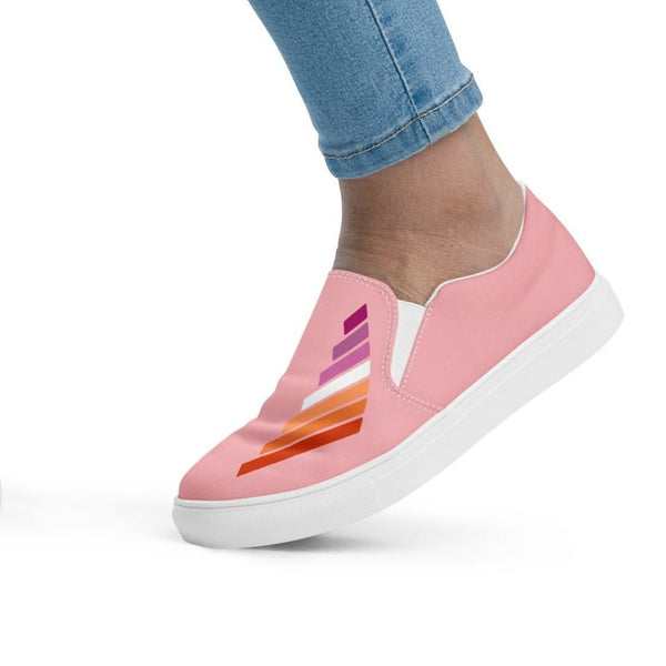 Lesbian Pride Modern Pink Slip-On Shoes