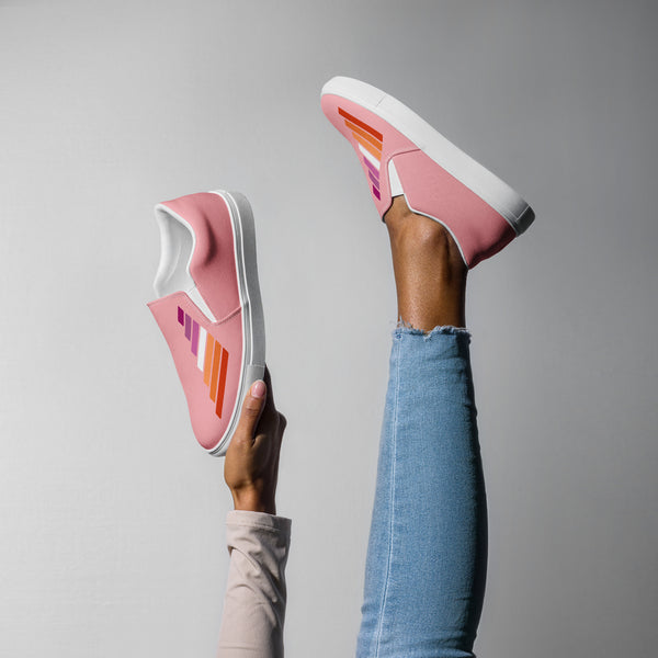 Lesbian Pride Modern Pink Slip-On Shoes