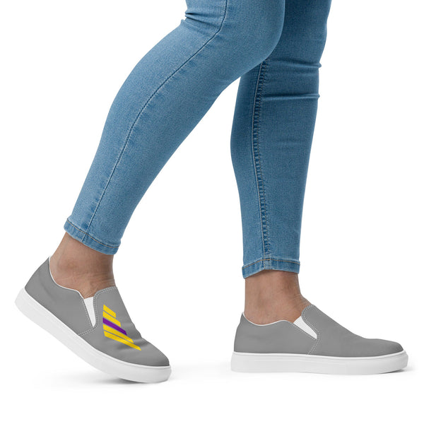 Intersex Pride Modern Gray Slip-On Shoes