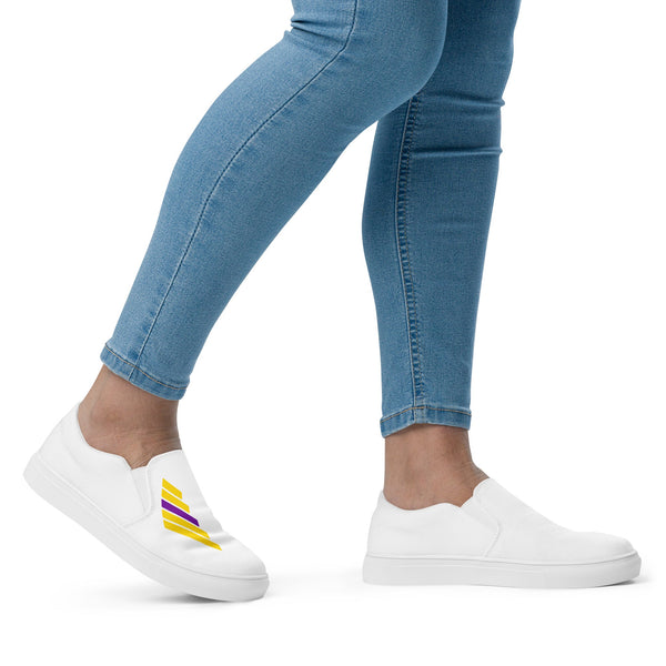 Intersex Pride Modern White Slip-On Shoes