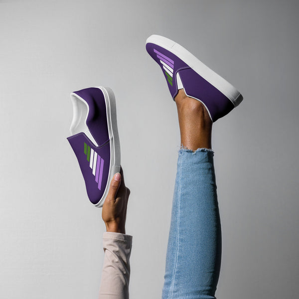 Genderqueer Pride Modern Purple Slip-On Shoes