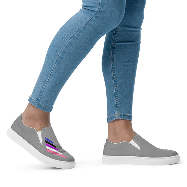 Genderfluid Pride Modern Gray Slip-On Shoes