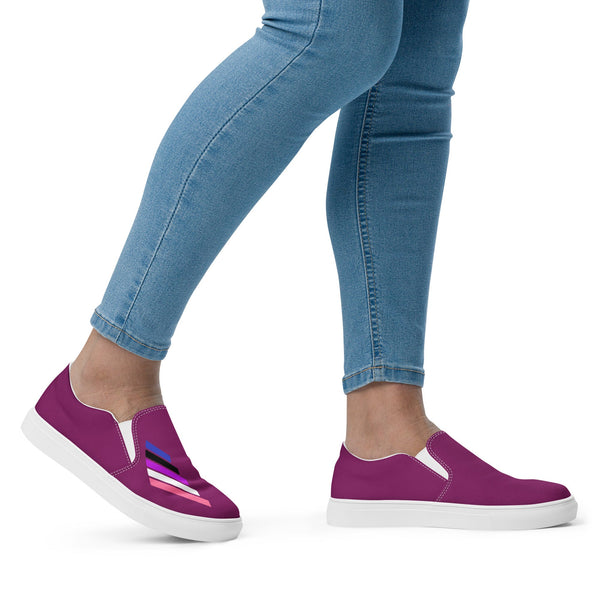 Genderfluid Pride Modern Violet Slip-On Shoes