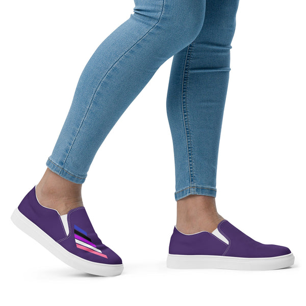 Genderfluid Pride Modern Purple Slip-On Shoes