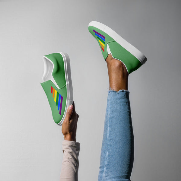 Gay Pride Modern Green Slip-On Shoes