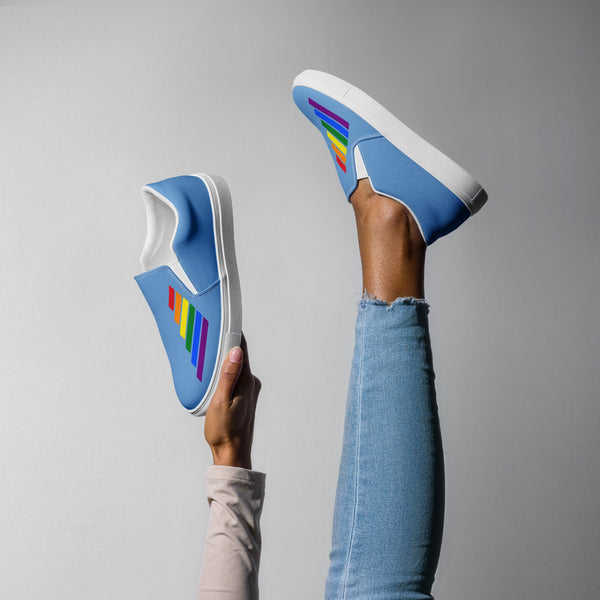 Gay Pride Modern Blue Slip-On Shoes