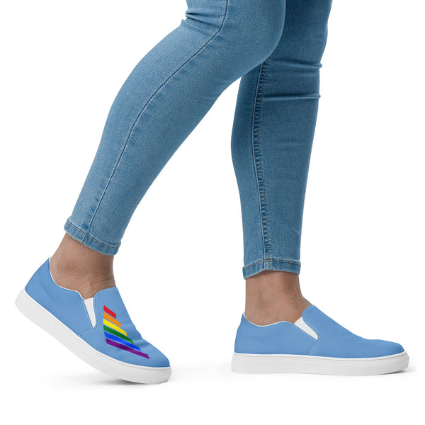 Gay Pride Modern Blue Slip-On Shoes