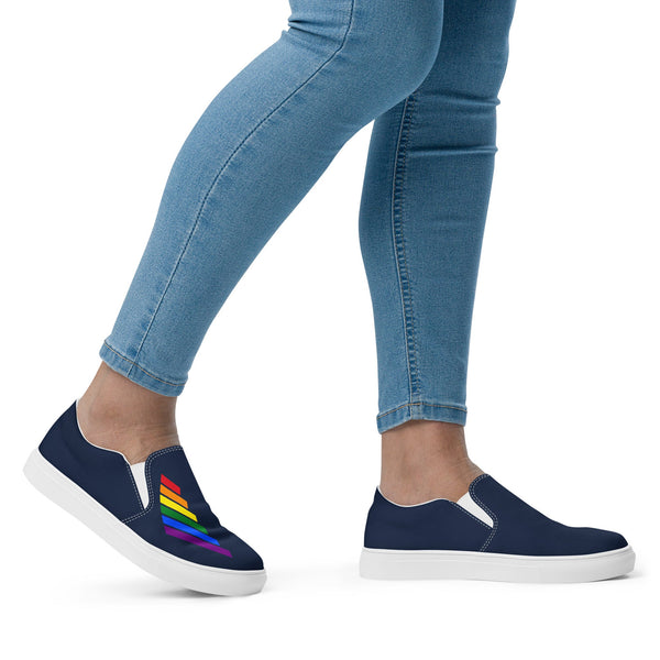 Gay Pride Modern Navy Slip-On Shoes