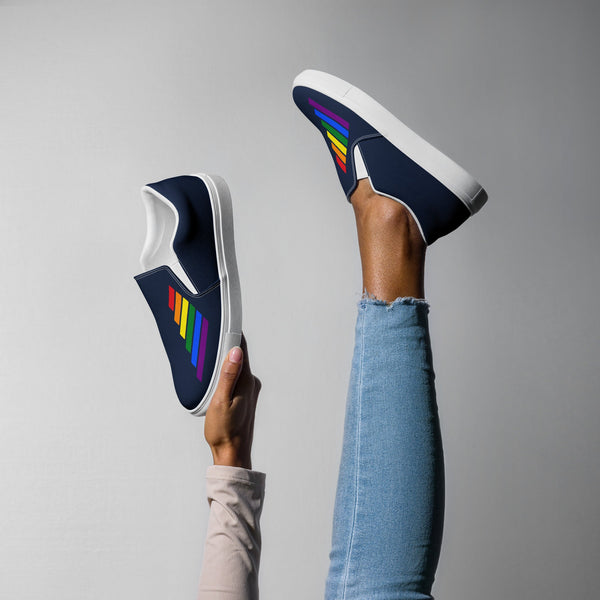 Gay Pride Modern Navy Slip-On Shoes