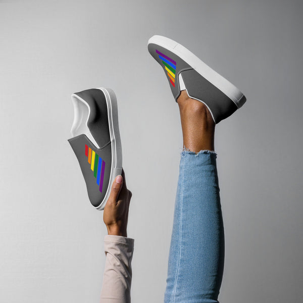 Gay Pride Modern Gray Slip-On Shoes