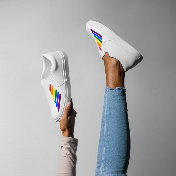 Gay Pride Modern White Slip-On Shoes