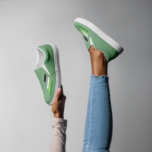 Aromantic Pride Modern Green Slip-On Shoes