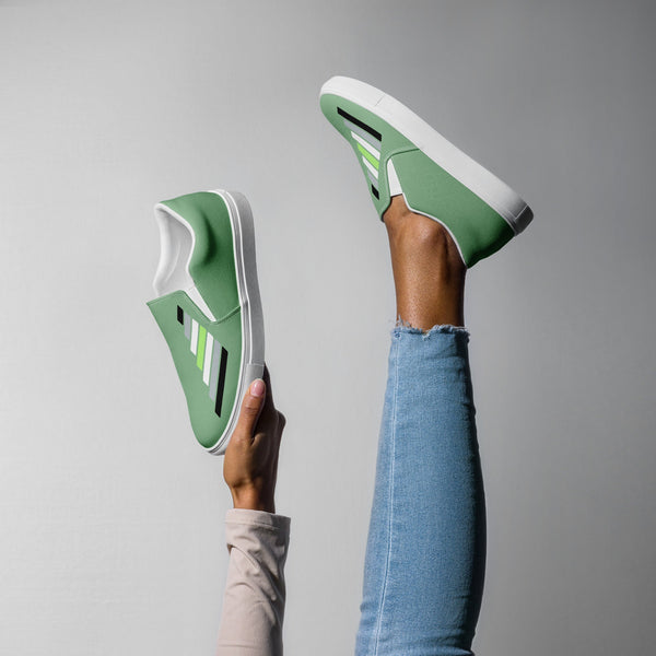 Agender Pride Modern Green Slip-On Shoes