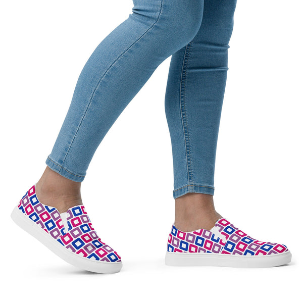 Bisexual Pride Casual White Slip-On Shoes