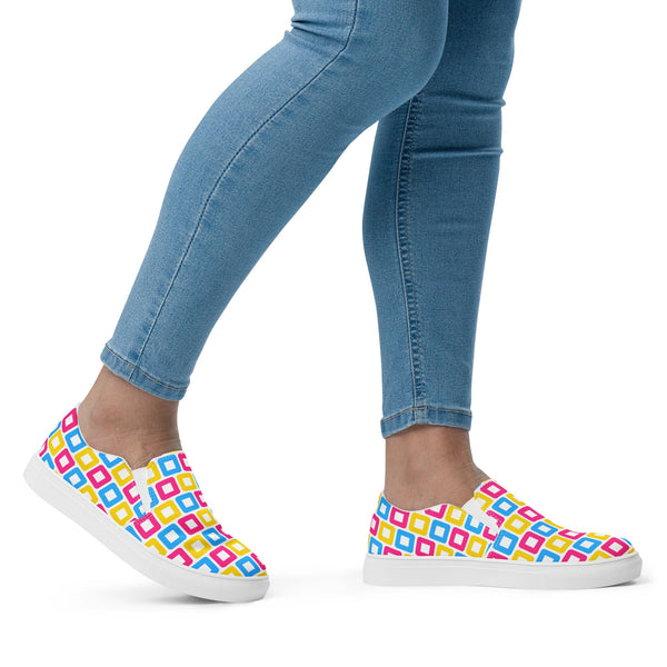 Pansexual Pride Casual White Slip-On Shoes