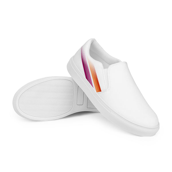 Lesbian Pride Colors Original White Slip-On Shoes