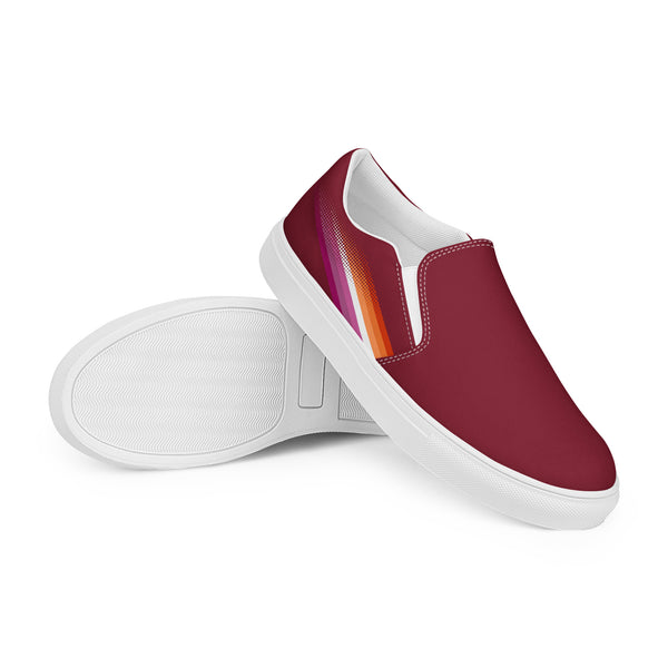 Lesbian Pride Colors Original Burgundy Slip-On Shoes