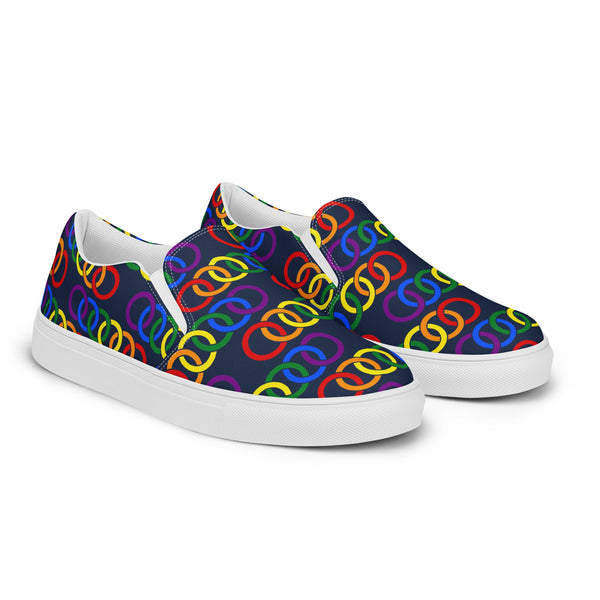 Gay Pride Classic Navy Slip-On Shoes