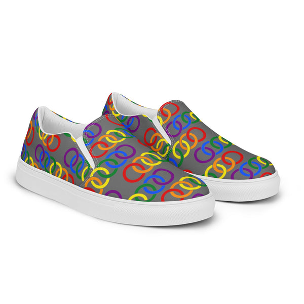 Gay Pride Classic Gray Slip-On Shoes