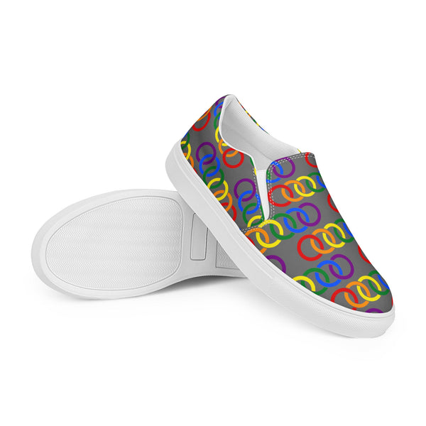 Gay Pride Classic Gray Slip-On Shoes