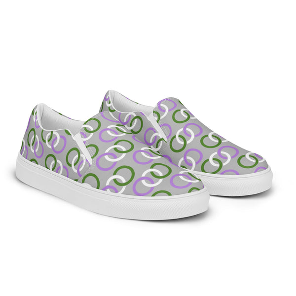 Genderqueer Pride Classic Gray Slip-On Shoes