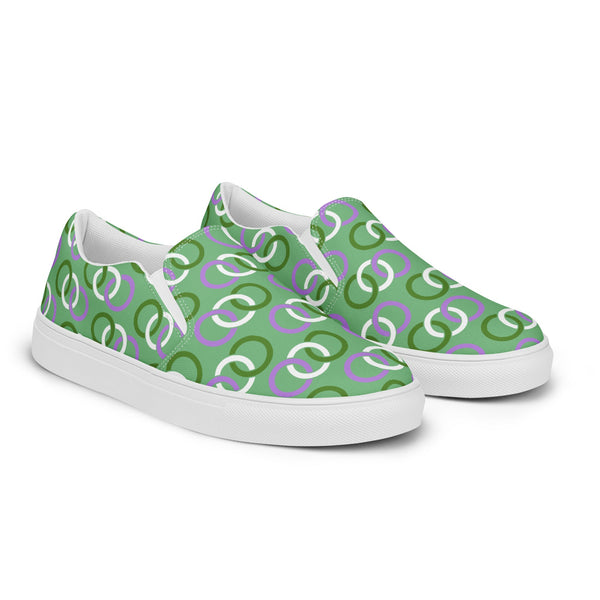 Genderqueer Pride Classic Green Slip-On Shoes