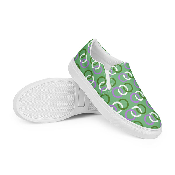 Genderqueer Pride Classic Green Slip-On Shoes