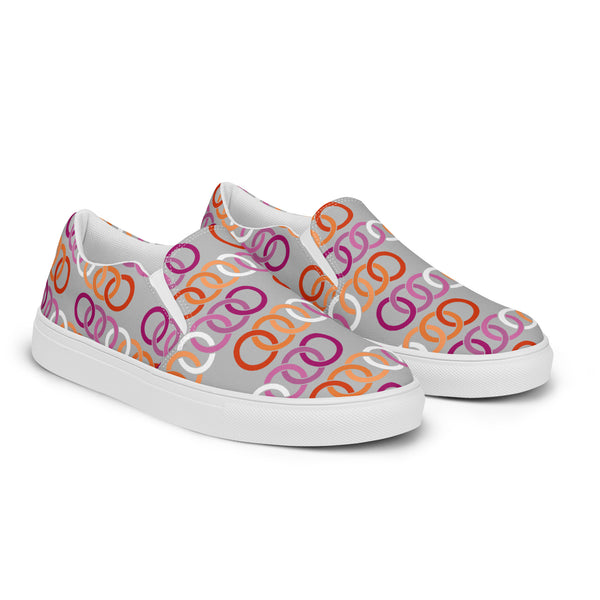 Lesbian Pride Classic Gray Slip-On Shoes