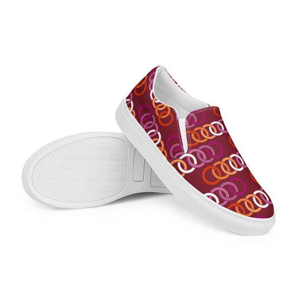 Lesbian Pride Classic Burgundy Slip-On Shoes