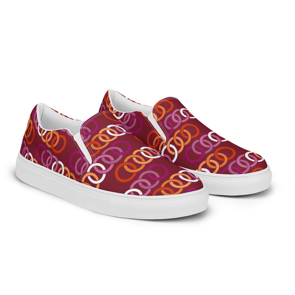 Lesbian Pride Classic Burgundy Slip-On Shoes