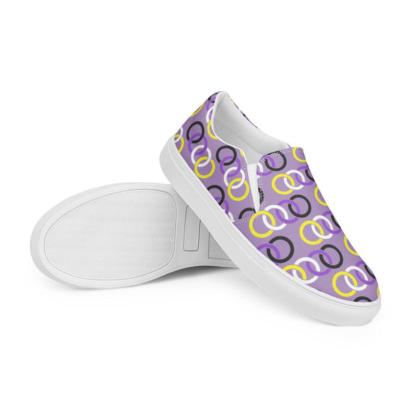 Non-Binary Pride Classic Purple Slip-On Shoes